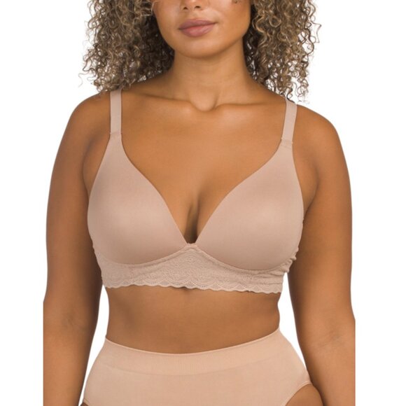 WARNERS Toasted Almond Cloud 9 Wireless Lace Band Comfort Bra - Picture 1 of 2